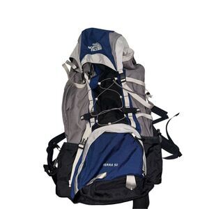 THE NORTH FACE Terra 50 Hiking Backpack Blue Black  Great CONDITION
